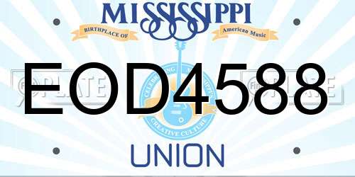 EOD4588 Mississippi License Plate
