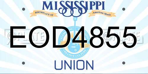 EOD4855 Mississippi License Plate
