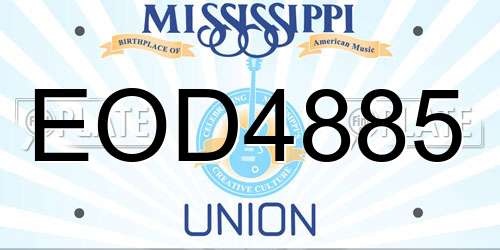 EOD4885 Mississippi License Plate