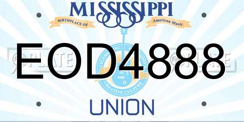 EOD4888 Mississippi License Plate