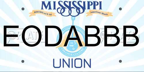 EODABBB Mississippi License Plate
