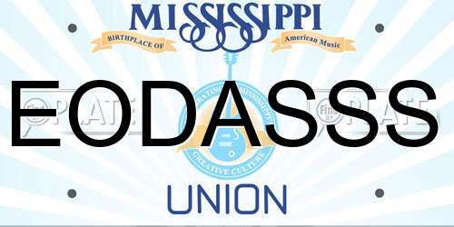 EODASSS Mississippi License Plate