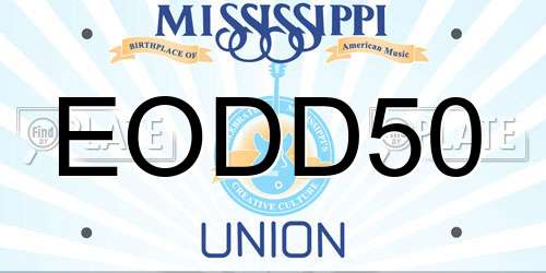 EODD50 Mississippi License Plate