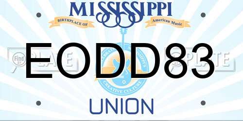 EODD83 Mississippi License Plate