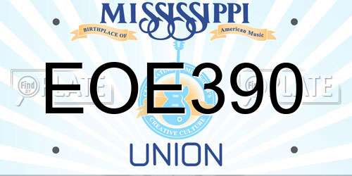 EOE390 Mississippi License Plate