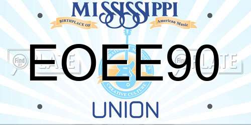 EOEE90 Mississippi License Plate