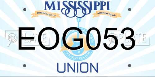 EOG053 Mississippi License Plate