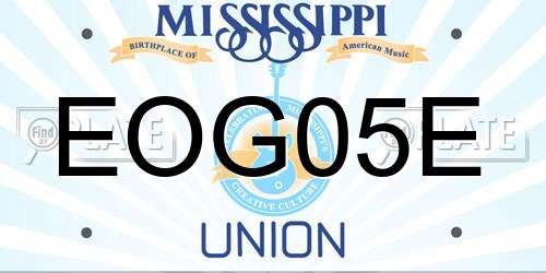 EOG05E Mississippi License Plate