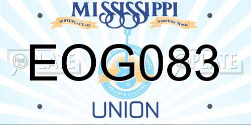 EOG083 Mississippi License Plate