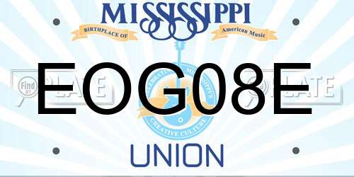 EOG08E Mississippi License Plate