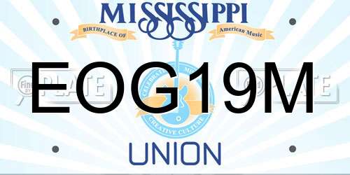 EOG19M Mississippi License Plate