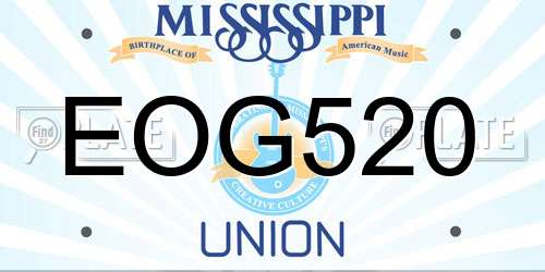 EOG520 Mississippi License Plate