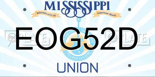 EOG52D Mississippi License Plate