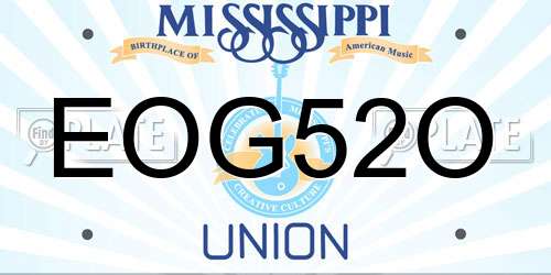 EOG52O Mississippi License Plate