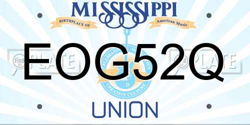 EOG52Q Mississippi License Plate