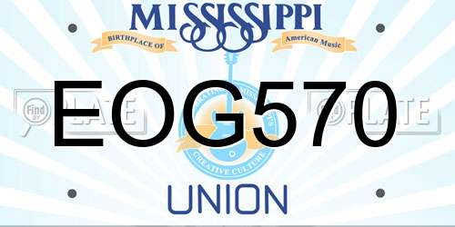 EOG570 Mississippi License Plate