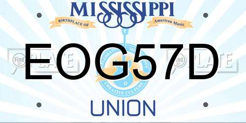 EOG57D Mississippi License Plate