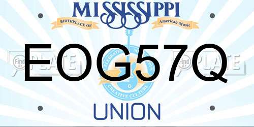 EOG57Q Mississippi License Plate