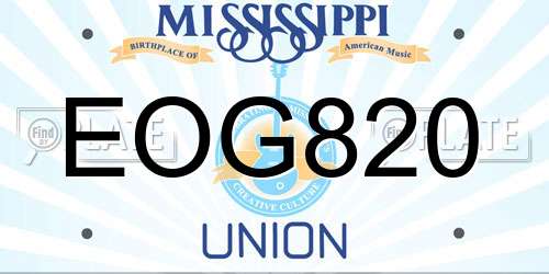 EOG820 Mississippi License Plate
