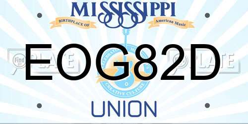 EOG82D Mississippi License Plate
