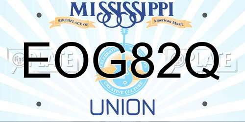 EOG82Q Mississippi License Plate