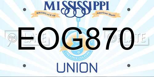 EOG870 Mississippi License Plate