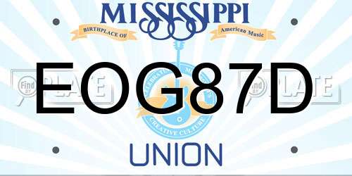 EOG87D Mississippi License Plate