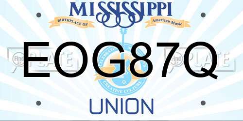 EOG87Q Mississippi License Plate