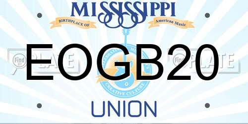 EOGB20 Mississippi License Plate