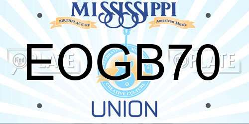 EOGB70 Mississippi License Plate