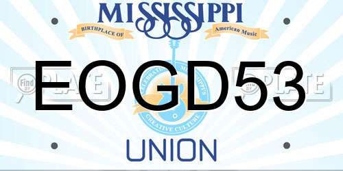 EOGD53 Mississippi License Plate