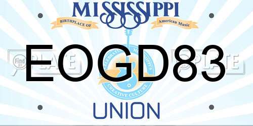 EOGD83 Mississippi License Plate