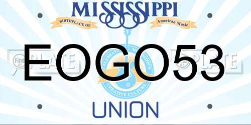 EOGO53 Mississippi License Plate