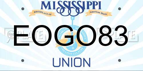 EOGO83 Mississippi License Plate