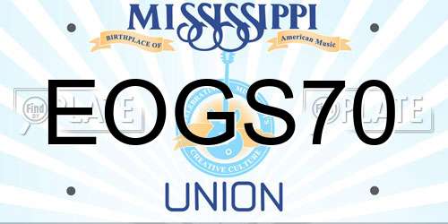 EOGS70 Mississippi License Plate