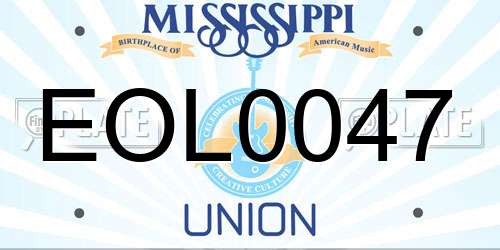 EOL0047 Mississippi License Plate