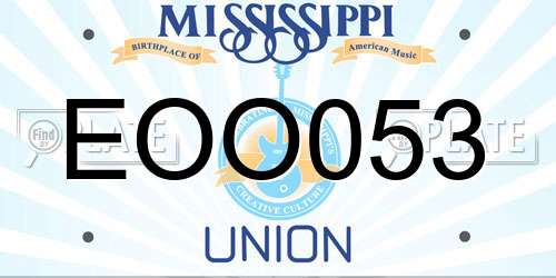 EOO053 Mississippi License Plate