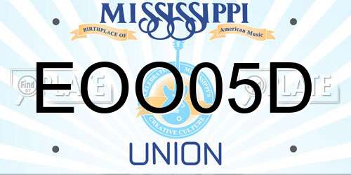 EOO05D Mississippi License Plate