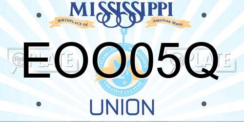 EOO05Q Mississippi License Plate