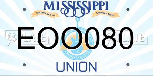 EOO080 Mississippi License Plate