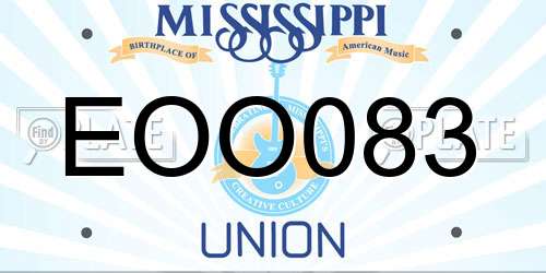EOO083 Mississippi License Plate
