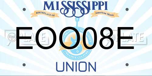 EOO08E Mississippi License Plate