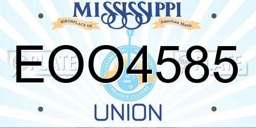 EOO4585 Mississippi License Plate