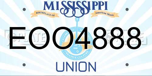 EOO4888 Mississippi License Plate