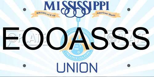EOOASSS Mississippi License Plate