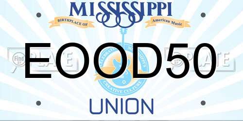 EOOD50 Mississippi License Plate