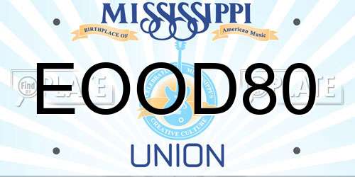 EOOD80 Mississippi License Plate