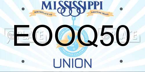 EOOQ50 Mississippi License Plate