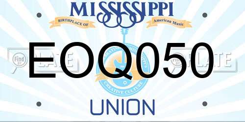 EOQ050 Mississippi License Plate