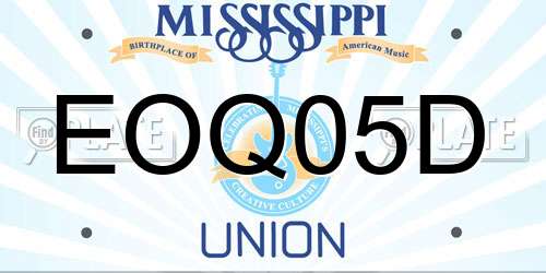 EOQ05D Mississippi License Plate